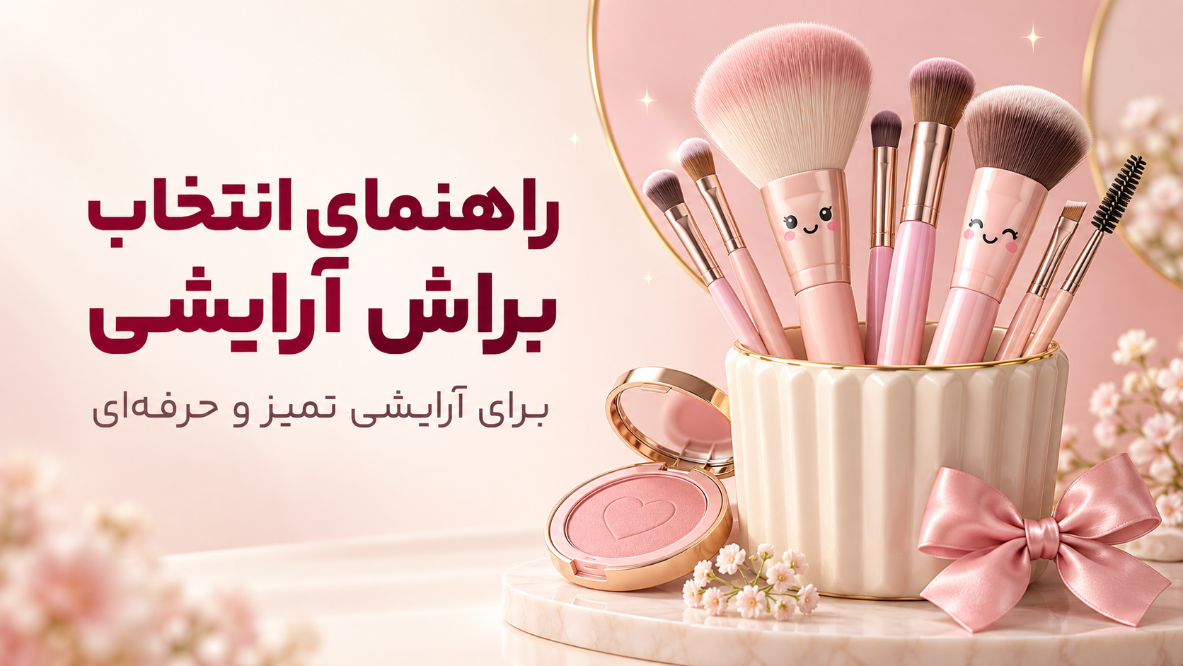 انتخاب براش آرایشی مناسب؛ کلید آرایشی تمیز و حرفه‌ای